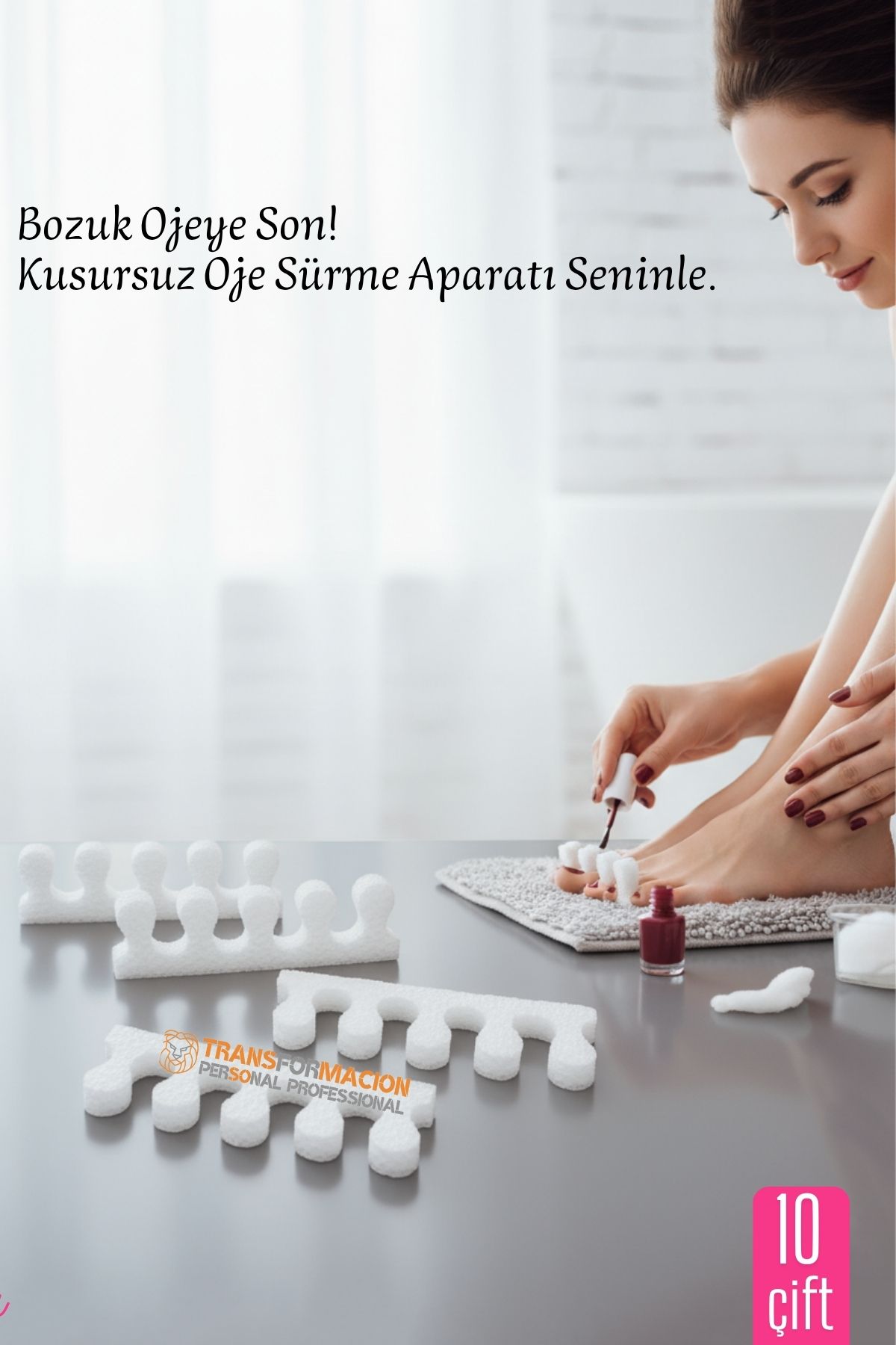 10 Çift  Oje Sürme Aparat - Parmak Ayırıcı Sünger  Esnek Ayak Aparatı 722281