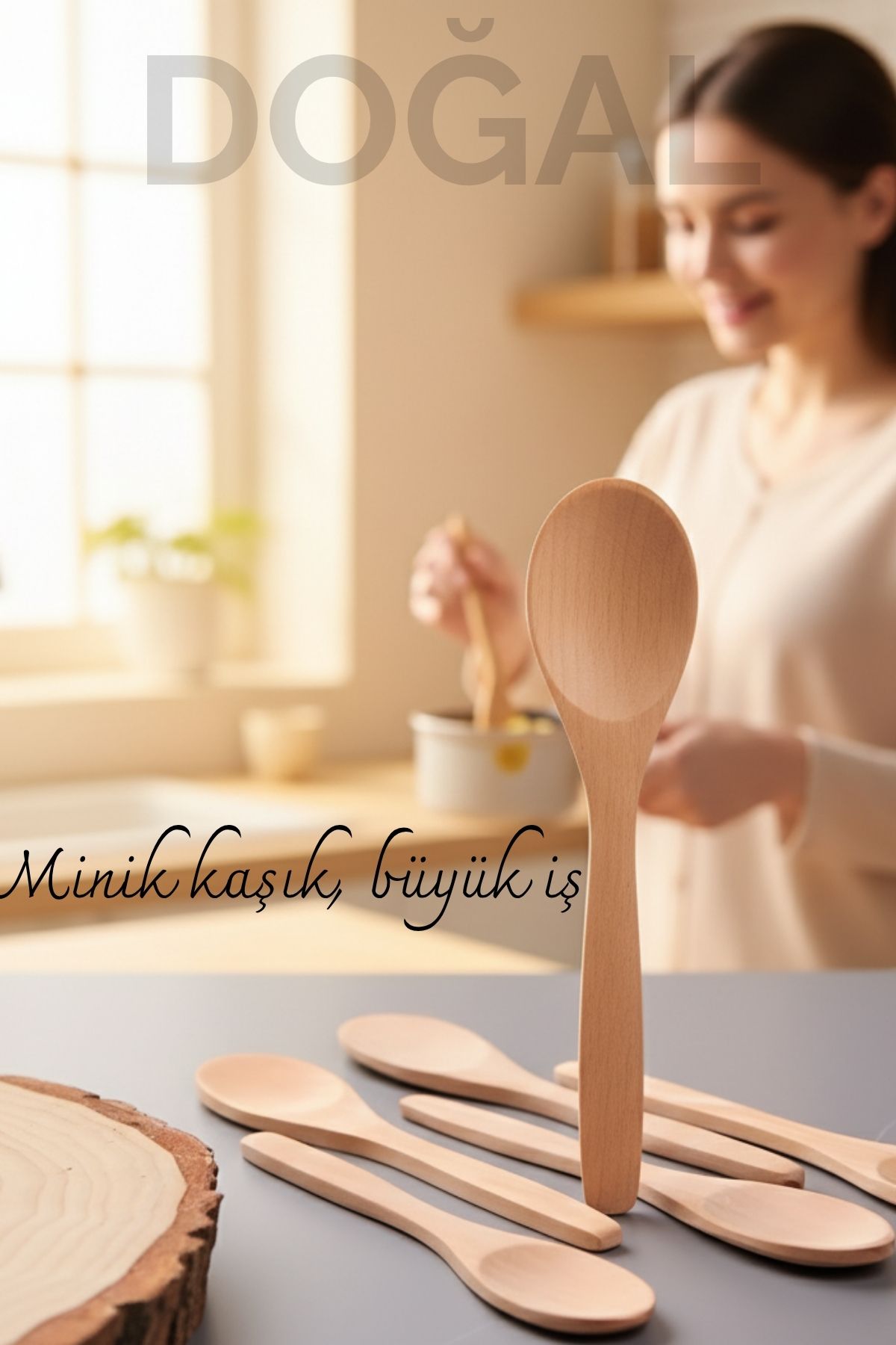 Doğal Gürgen 6'lı Ahşap Servis Kaşığı – 13 cm, Mini Boy, Şık ve Pratik Mutfak Yardımcısı 713748