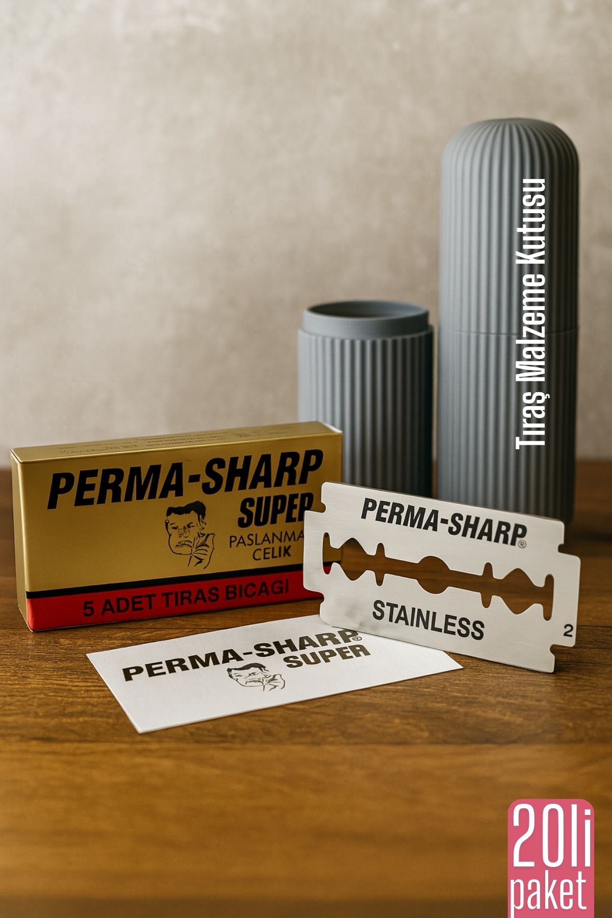 Permasharp 10 Adet Tıraş Jileti Tıraş + Tıraş Malzeme Kutusu Set 713126