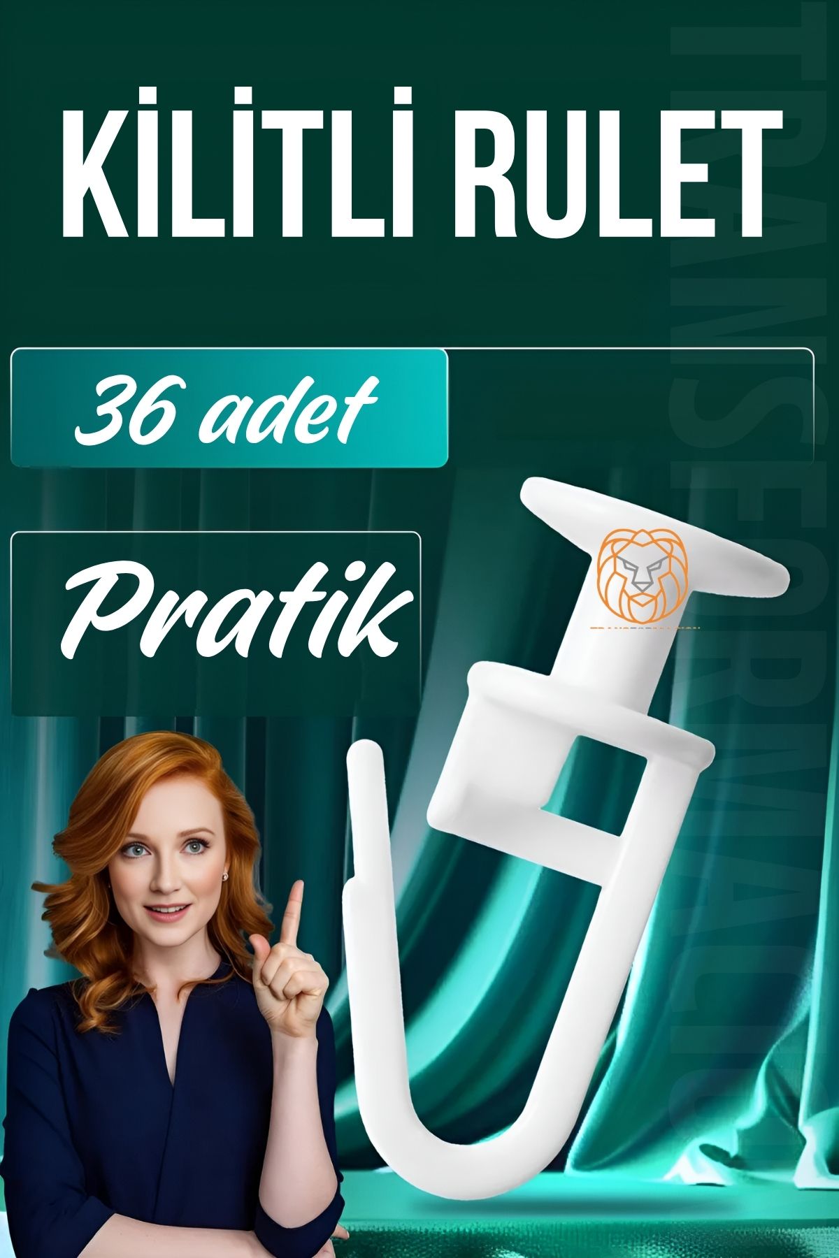 Kilitli Perde Düğmesi Perde Ruleti Perde Düğmesi 36 Adet 716103