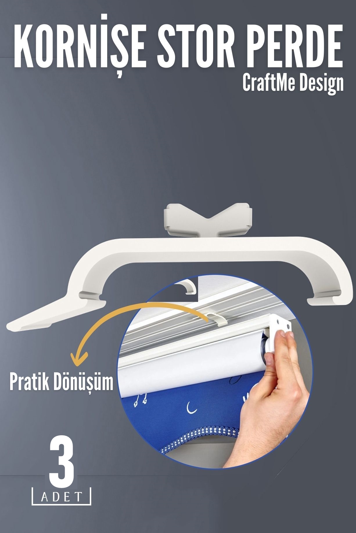 3 lü Kornişe Stor Perde Dönüştürücü – Perde Rayınızla Stor Perdeyi Buluşturmanın En Pratik Yolu 718607