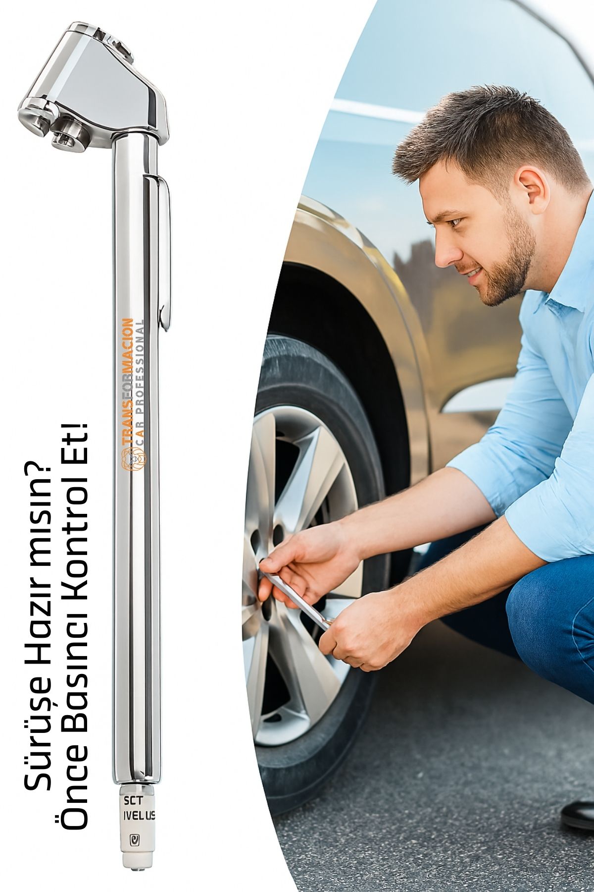 Metal Lastik Hava Basınç Ölçer – 120 PSI / 8.5 BAR | Çift Ölçekli | Otomobil, Motosiklet, Bisiklet ve Ticari Araçlar İçin 422456