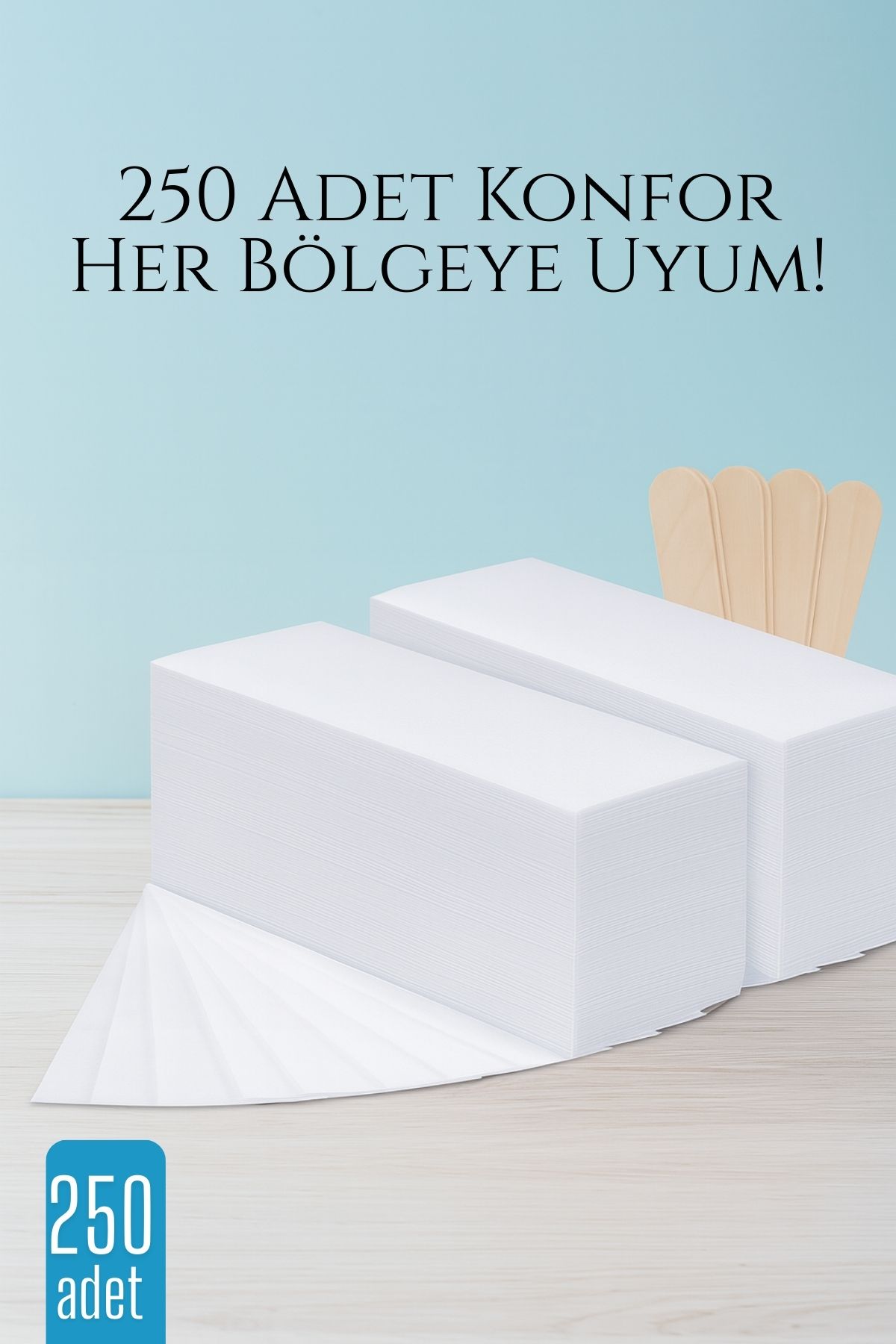 250’lİ Ağda Bezi Seti + Spatula | Her Bölgeye Uyumlu | Evde Pratik Tüy Alma İçin 715914