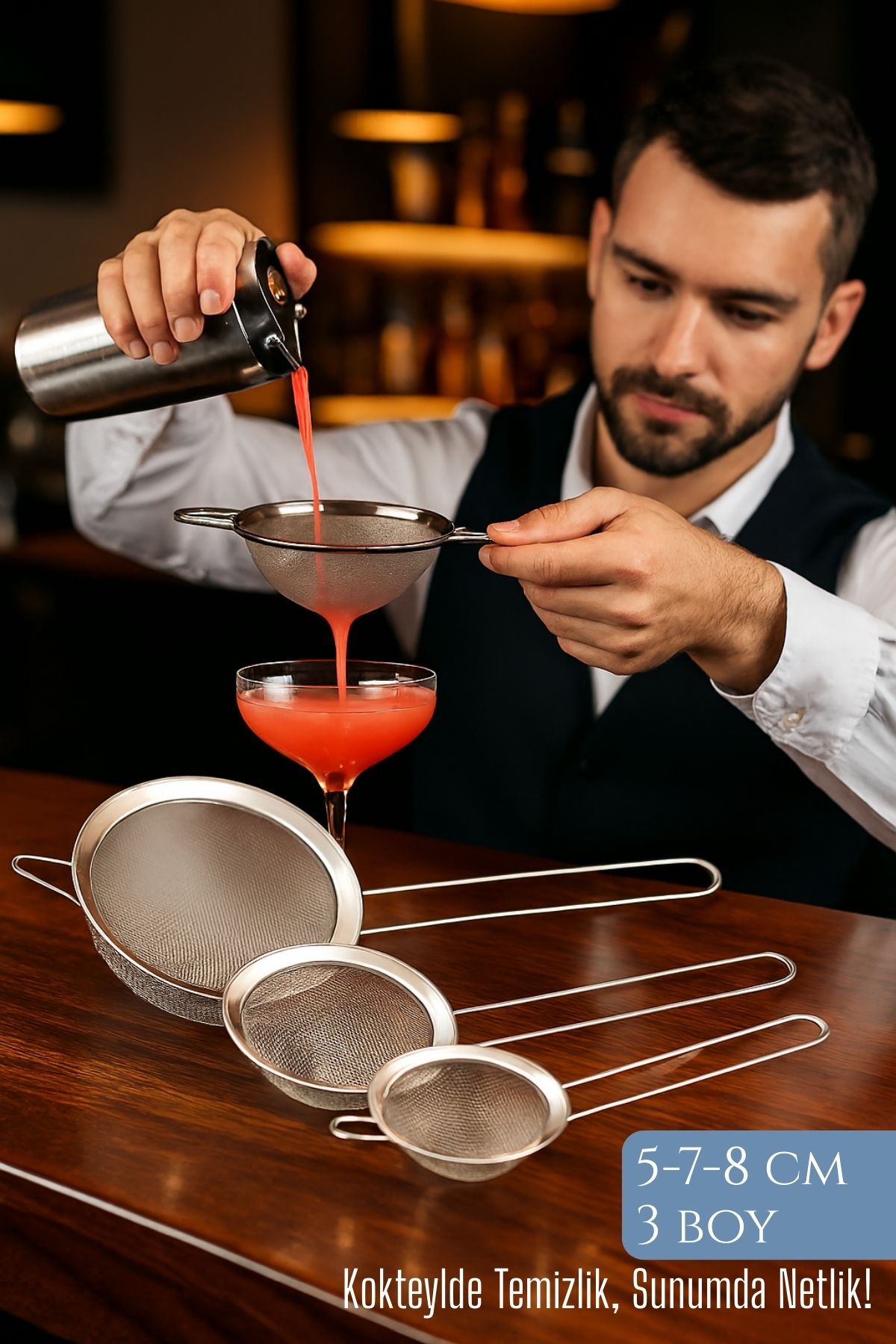 Bar Süzgeci Bar Strainer 3 Boy Set 5 7 8 cm 720925
