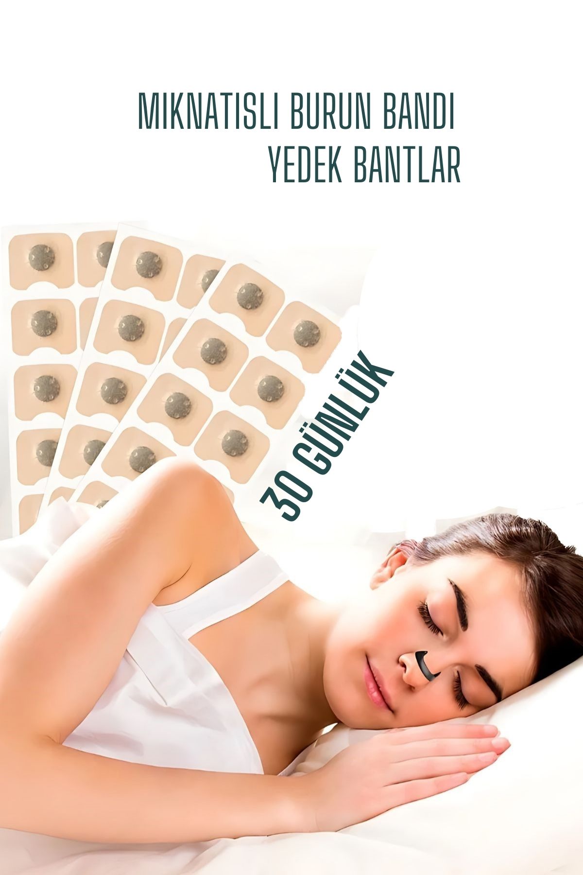 Manyetik Burun Bandı - 30 GÜNLÜK YEDEK Sporcu Burun Bandı - Horlama Önleyici Azaltıcı 722151