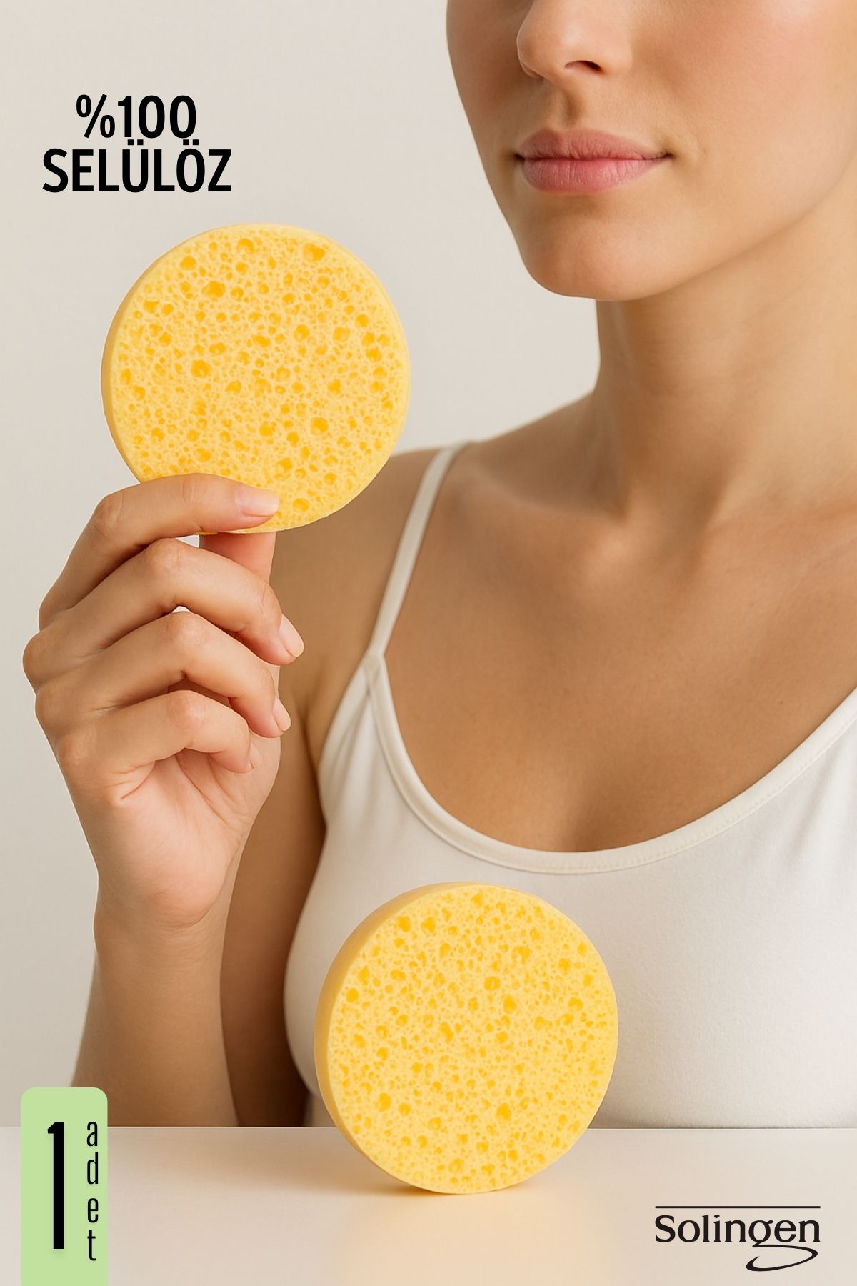  Makyaj Temizlik Pedi Cilt Temizlik Süngeri Doğal Selülöz 1 ADET 722081