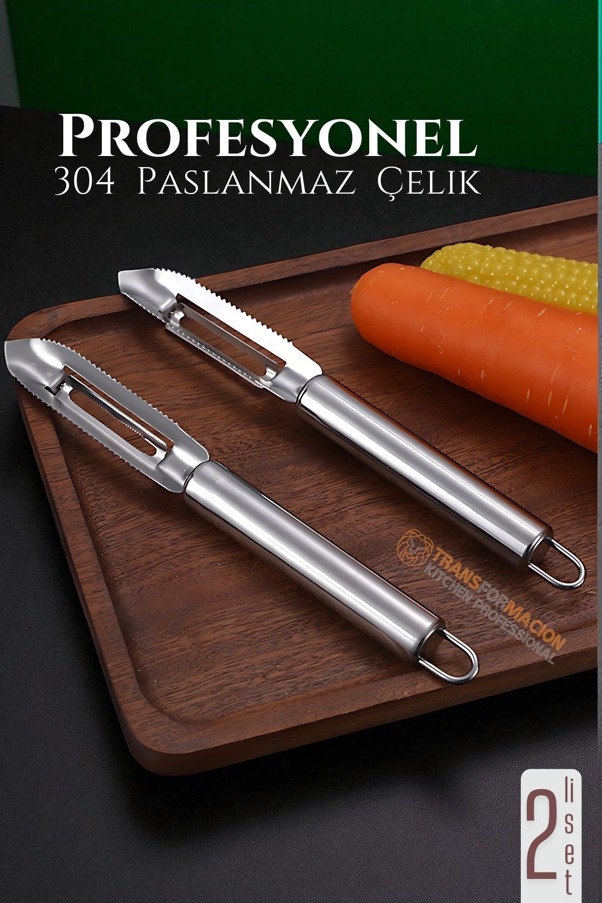 Soyacak Seti - Sebze Soyacağı Kabak Oayacağı Profesyonel Paslanmaz Çelik 2 li SET 722018