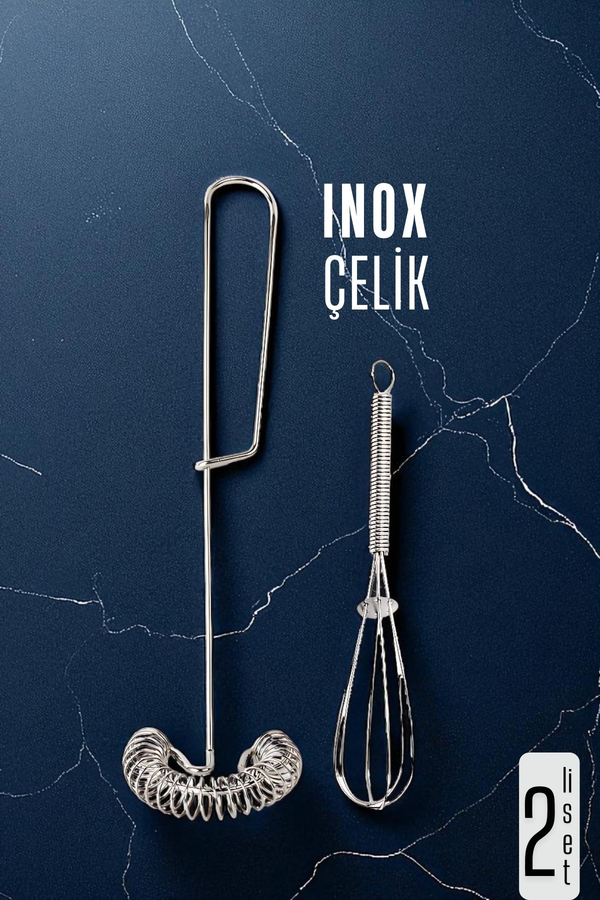 Inox Çelik Çırpıcı + Mini Çırpıcı Seti 722004