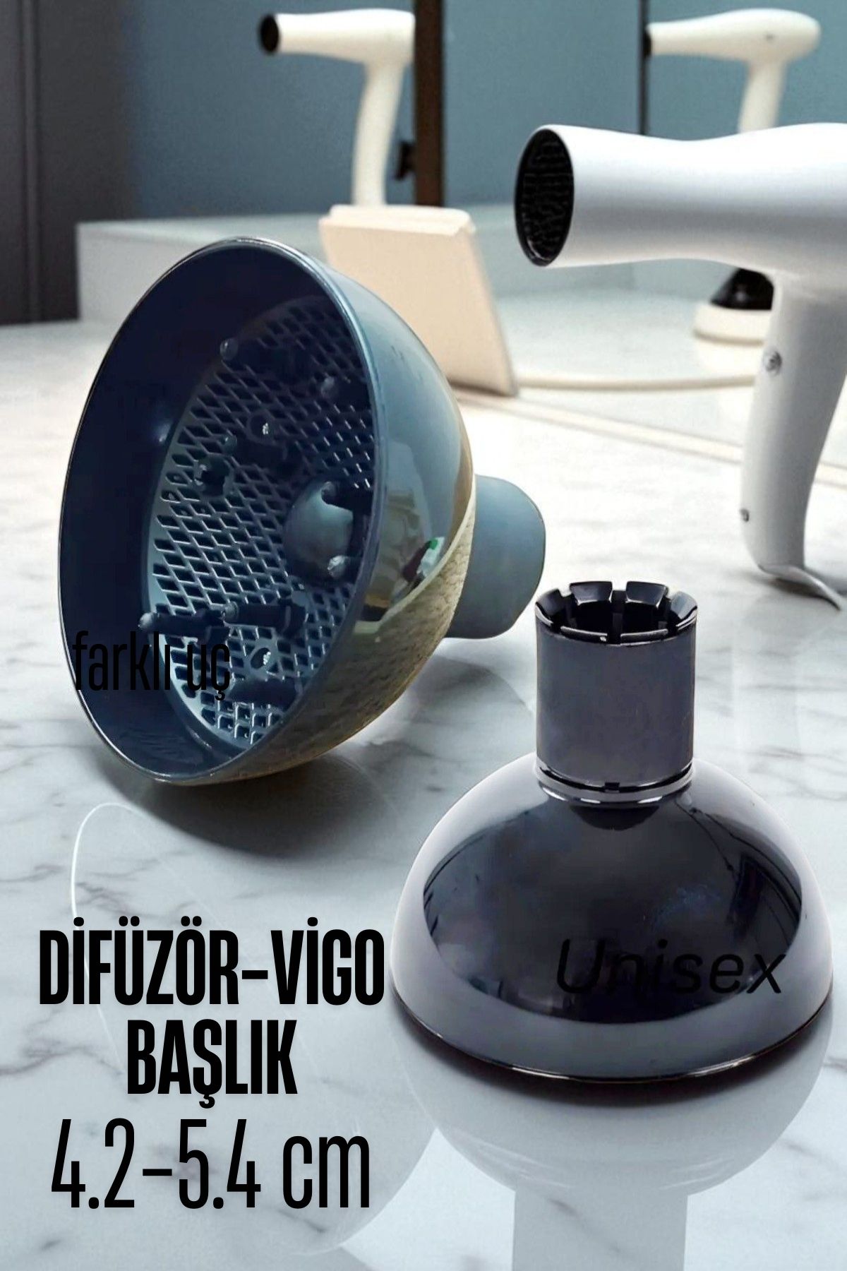 Fön Için Difüzör Başlık 4.2 cm ile 5.4 cm Uyumlu 721897