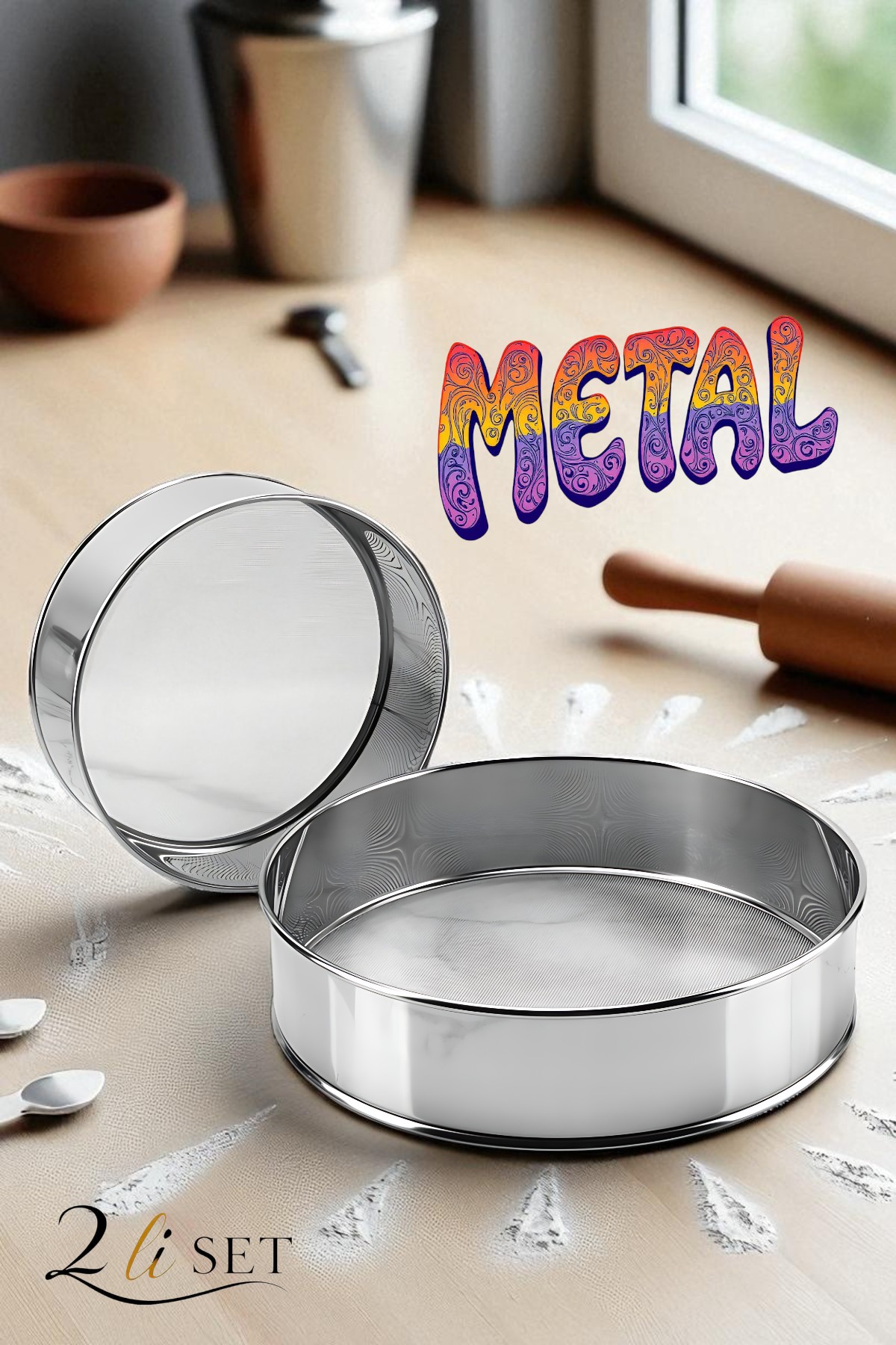 Metal Un Eleği 15 ve 24 cm 2 li SET 721873