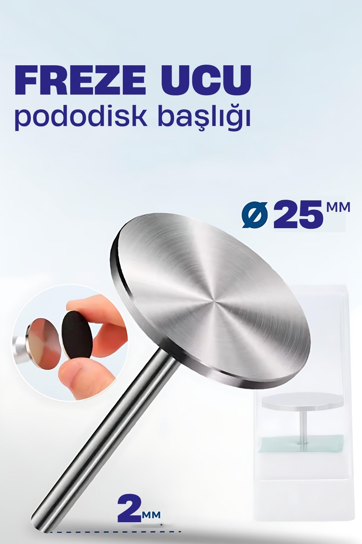 25 mm Pododisk Başlığı - Pododisk Freze Ucu Profesyonel Paslanmaz Çelik 721869