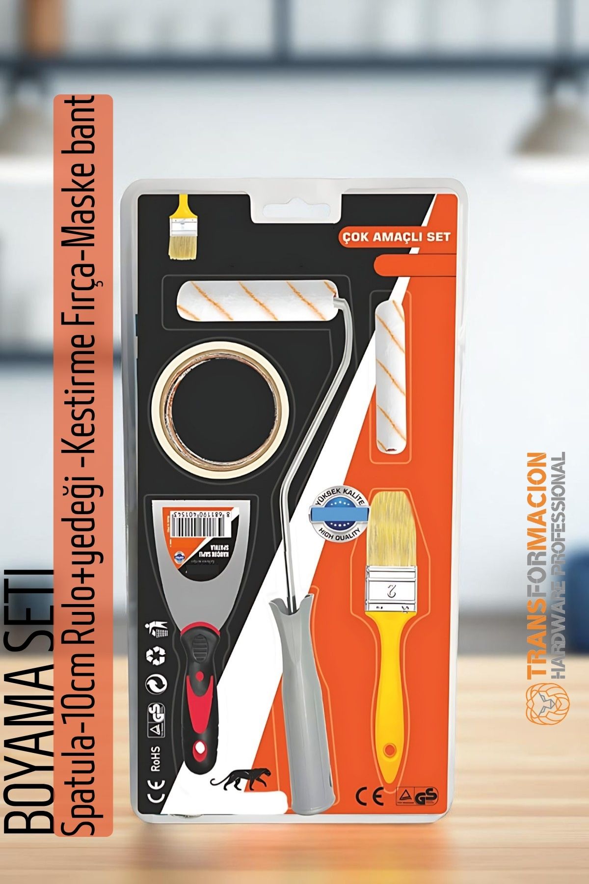 Boyama Seti - Spatula-10cm Rulo +yedeği -Kestirme Fırça-Maskeleme bant 721859