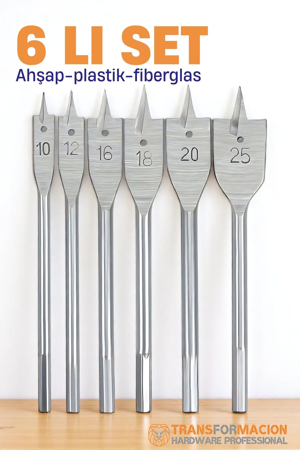 Ahşap Yaprak Matkap Ucu Seti - Plastik Fiberglas Ahşap Delik Açma Panç Seti 721780