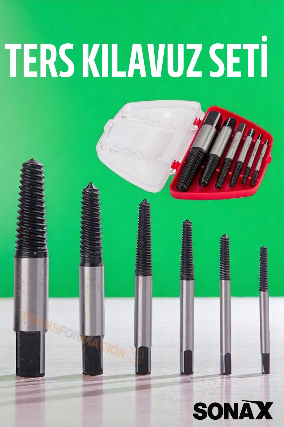 Ters Kılavuz 6 lı Set Saf Çelik Kırık Civata Vida Sökücü Kırılmış Vida Civata Sökme Aparatı 721690