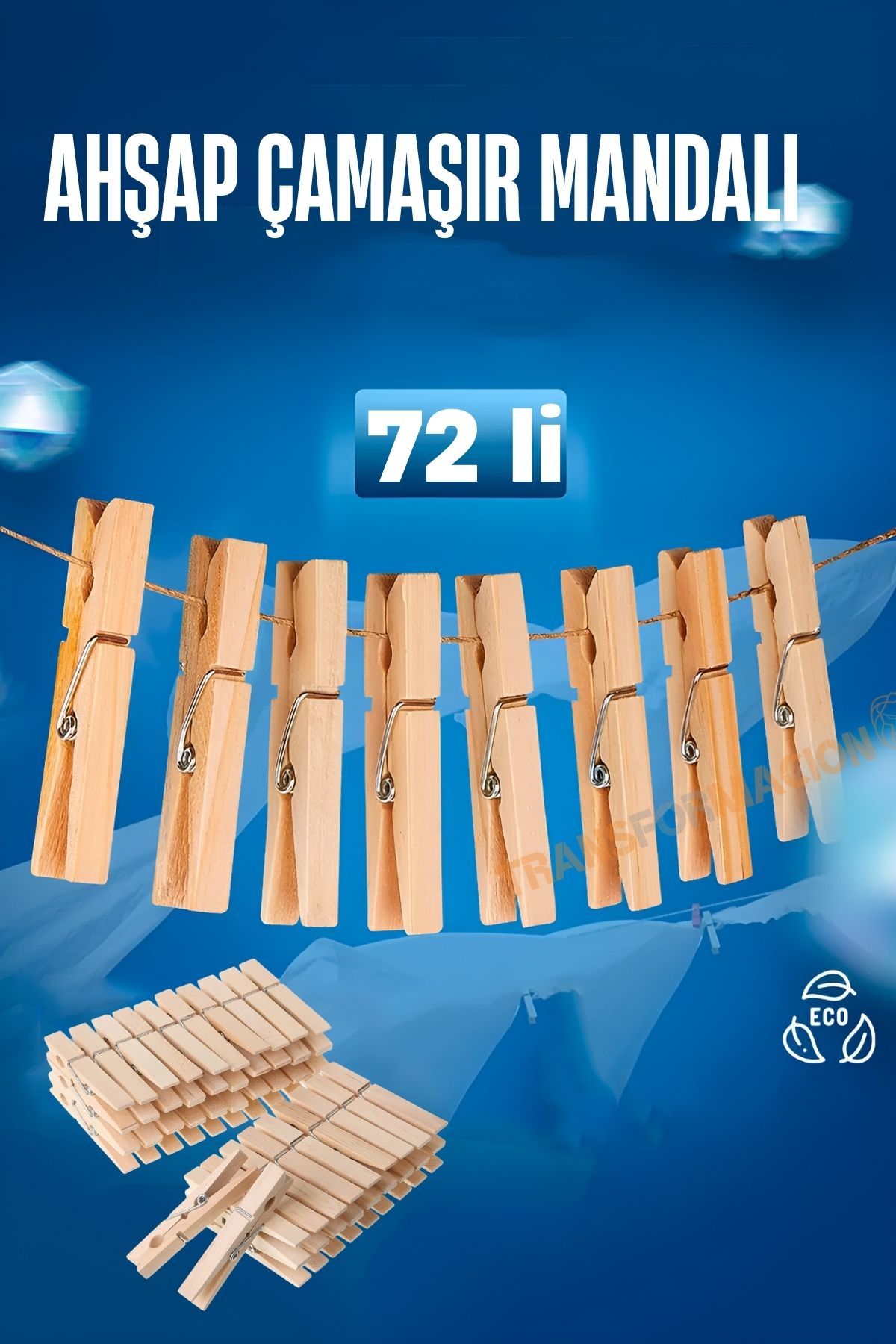 Ahşap Çamaşır Mandalı 72 ADET 721654