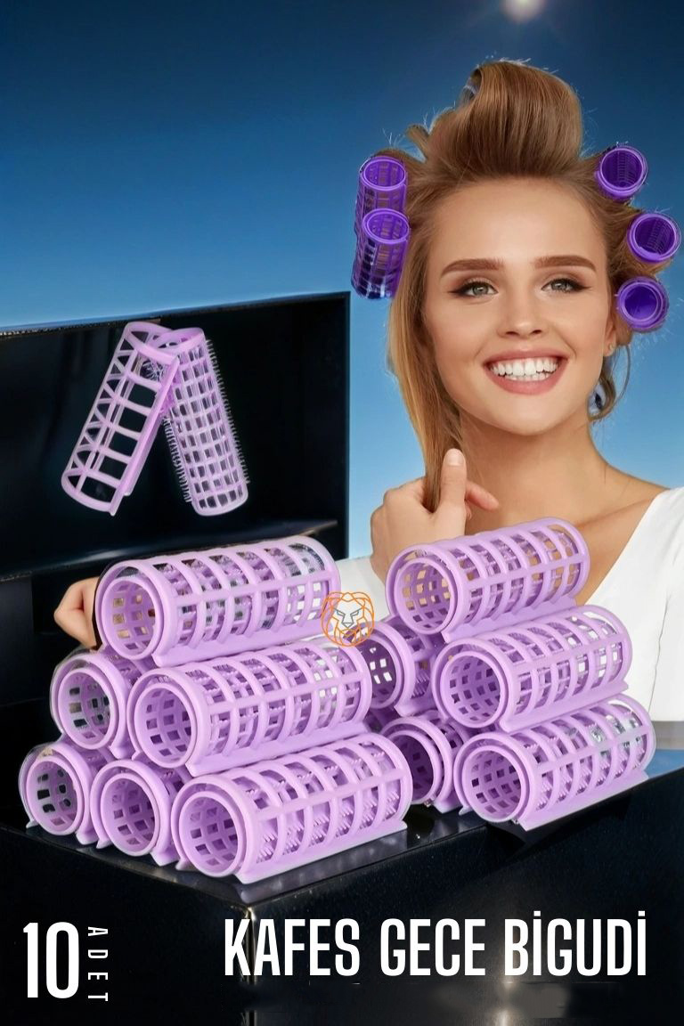 Kafes Gece Bigudisi Isısız Saç Şekillendirme Doğal Bukle Bigudisi 10 Adet 720025 