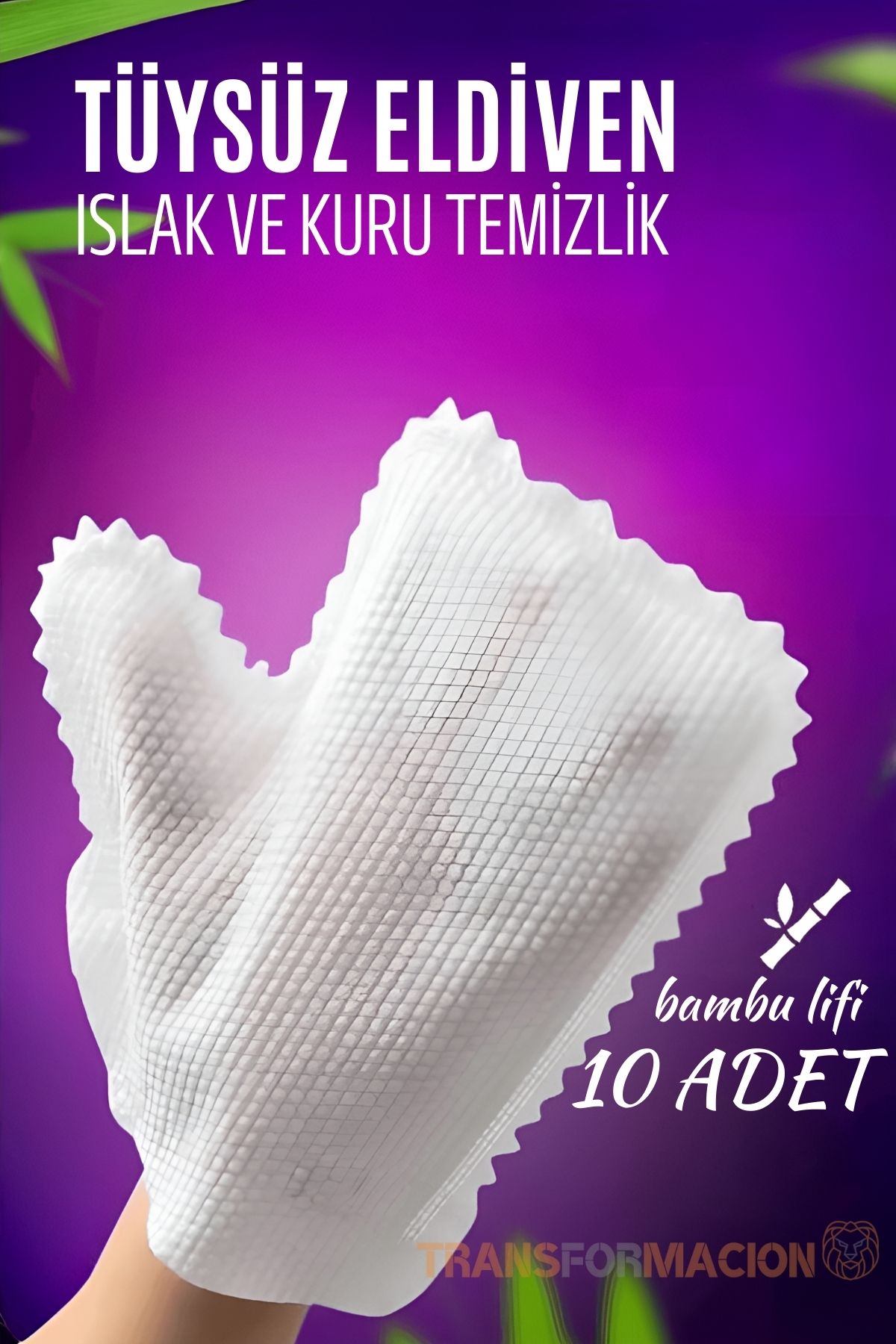 Tüysüz Temizlik Eldiveni Islak ve Kuru Temizlik Eldiveni Bambu Lifi 721474
