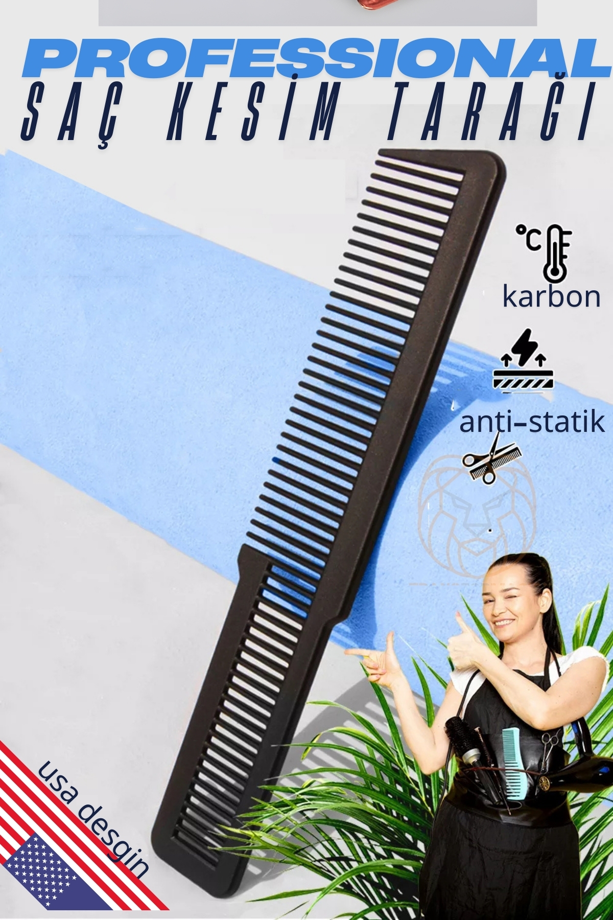 Saç Kesim Tarağı Saç Şekillendirme Düzeltme Tarağı SİYAH 721398