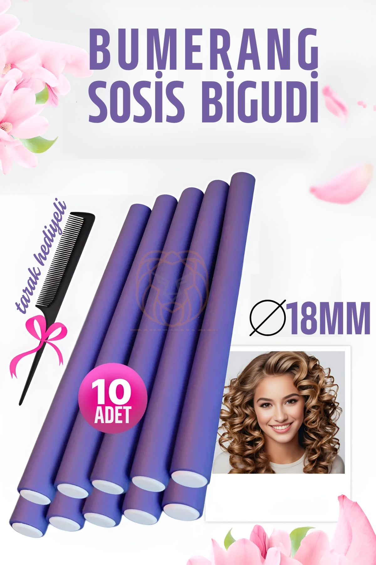 Bumerang Sosis Bigudi Tarak Seti 18 mm Kalınlık 10 Adet 721386