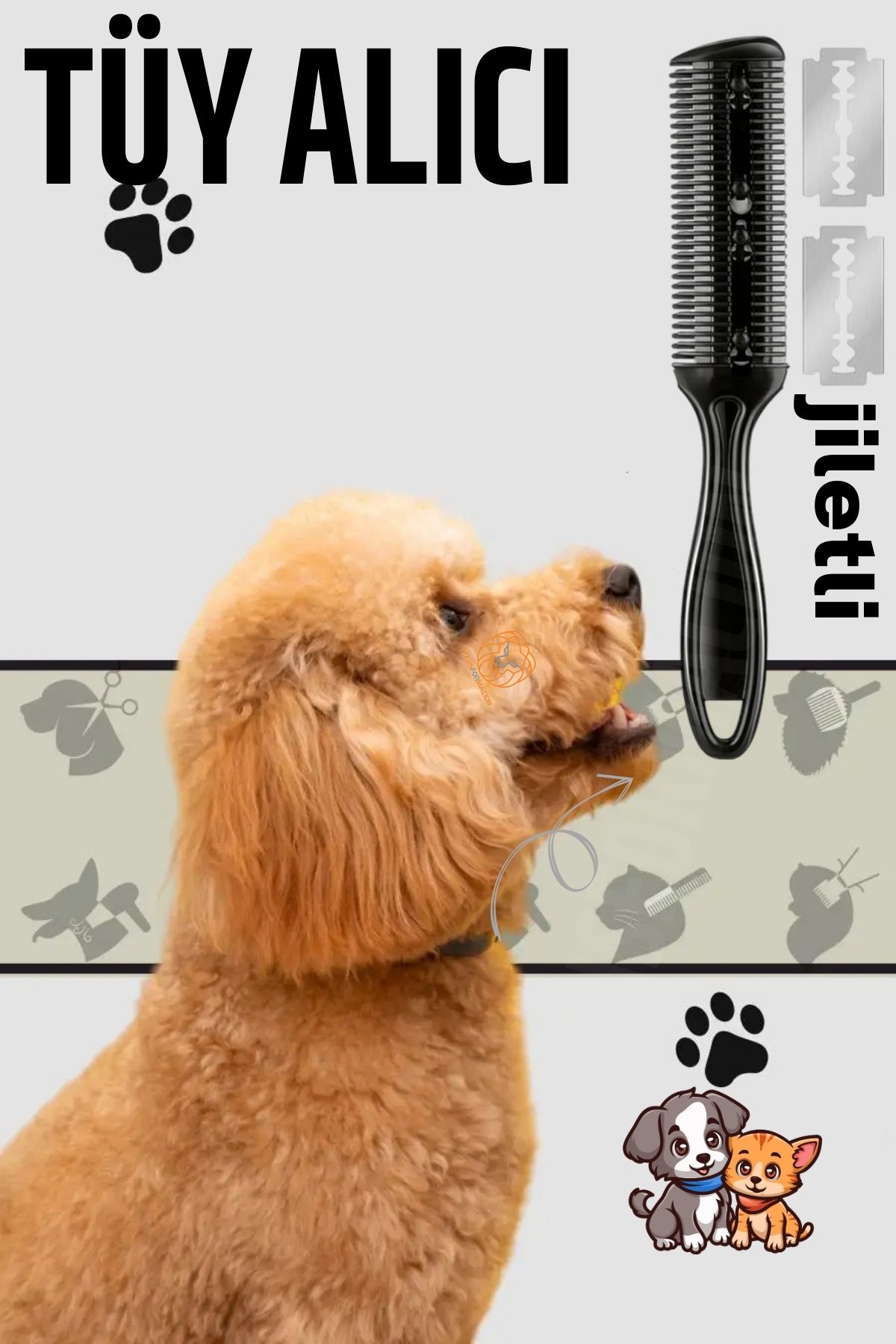 Kedi ve Köpek Çift Jiletli Tüy Alma Tarağı 721308
