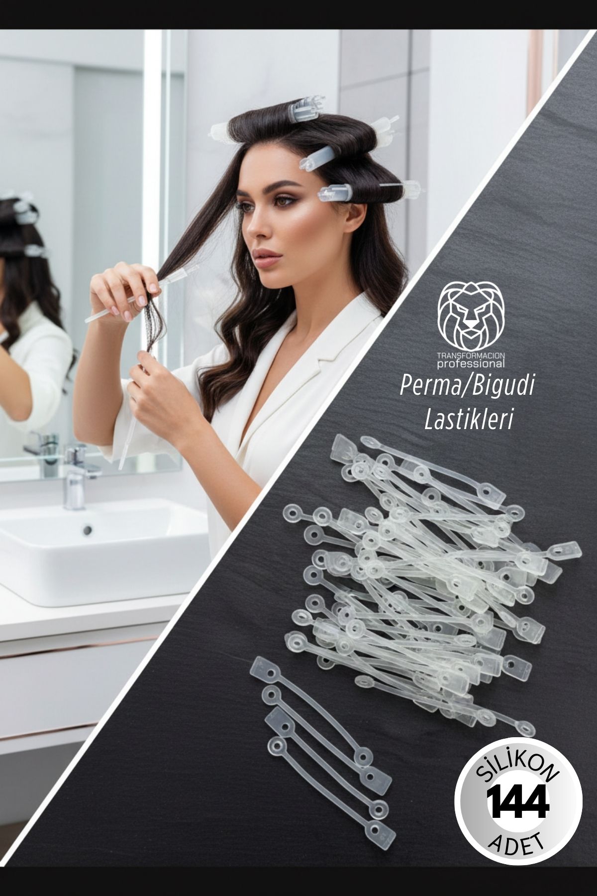 Premium Perma Bigudi Lastikleri | Saçına Şekil Veren Esneklik 144 ADET 718668
