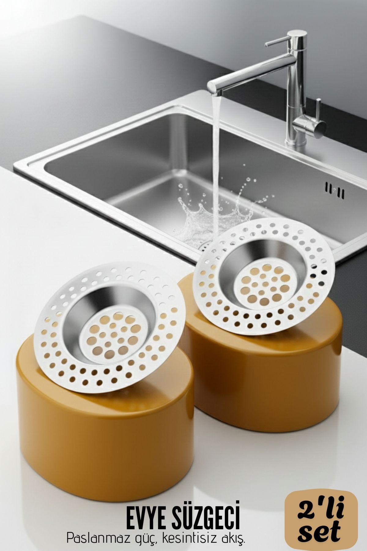 Çelik Lavabo Süzgeci 2 ADET 721232