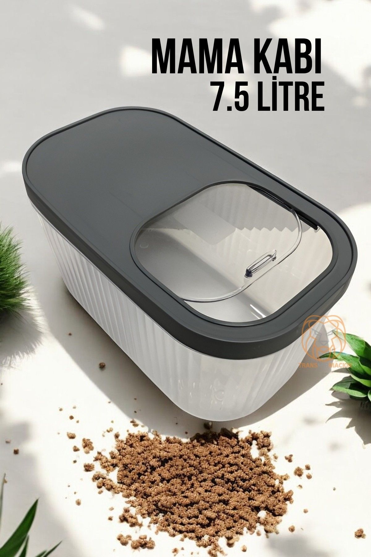 Kedi ve Köpek Mama Saklama Kabı Sürgülü Kapaklı 7.5 Litre 720986