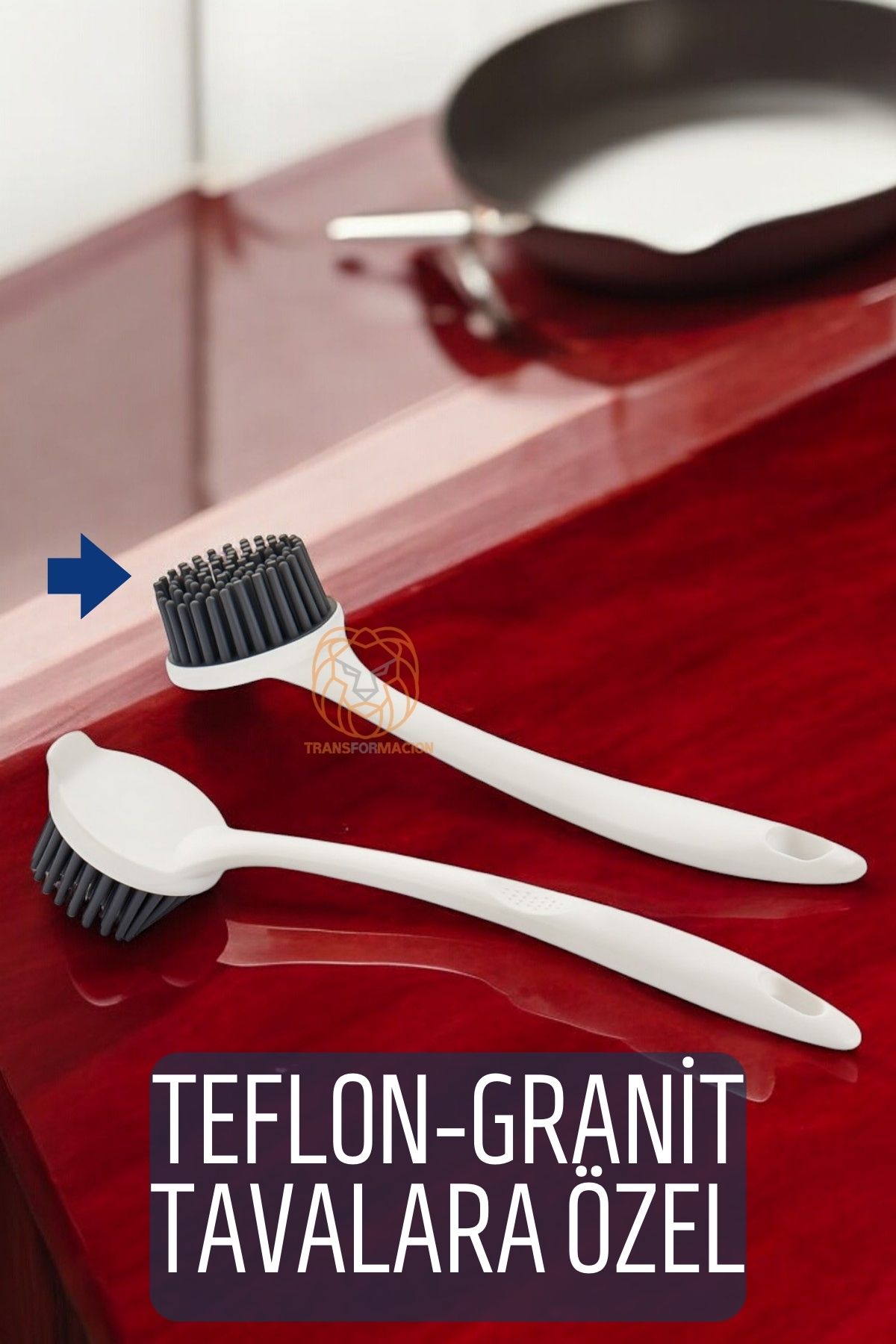 Teflon ve Granit Tava Tencere Fırçası Silikon Teflon Fırçası 718974