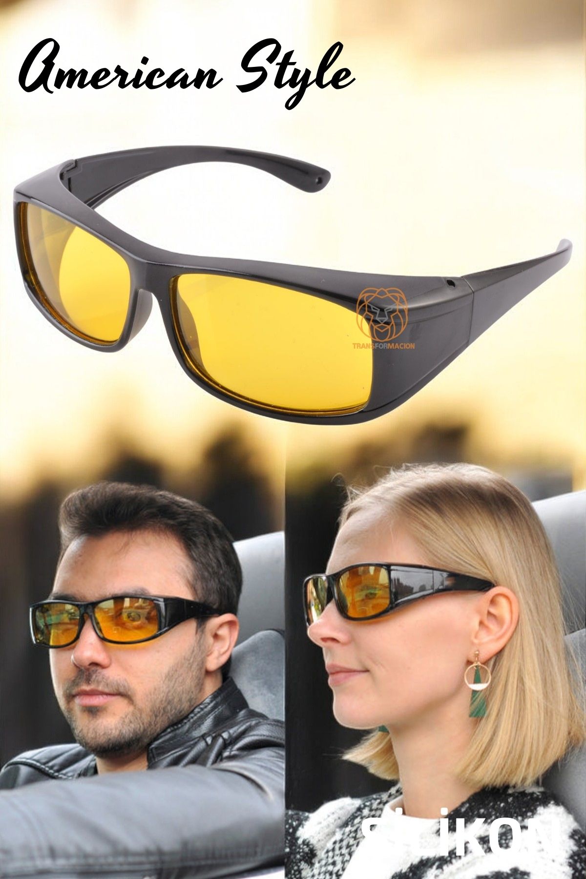 Güvenli Gece Sürüş Görüş Gözlüğü Sis Far Işık Önleyici Anti-Fog Gözlük  720834