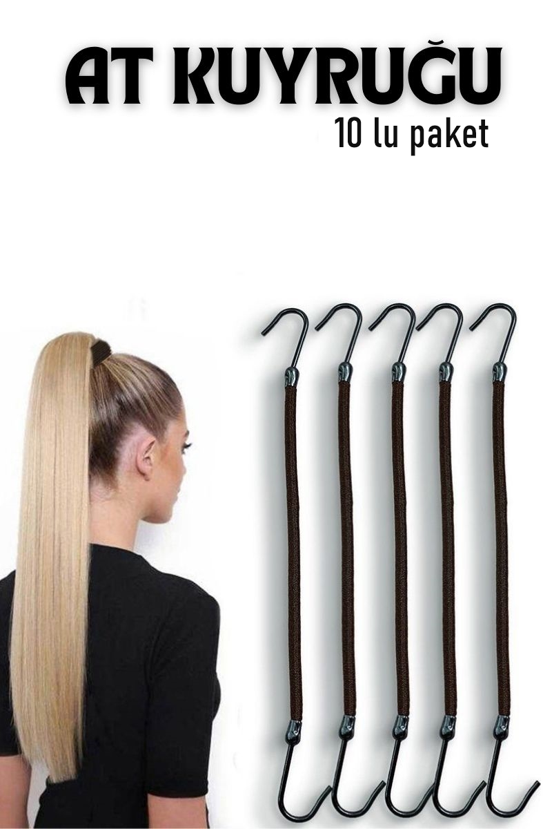 Kancalı At Kuyruğu Lastik Toka 10 ADET 717249 	