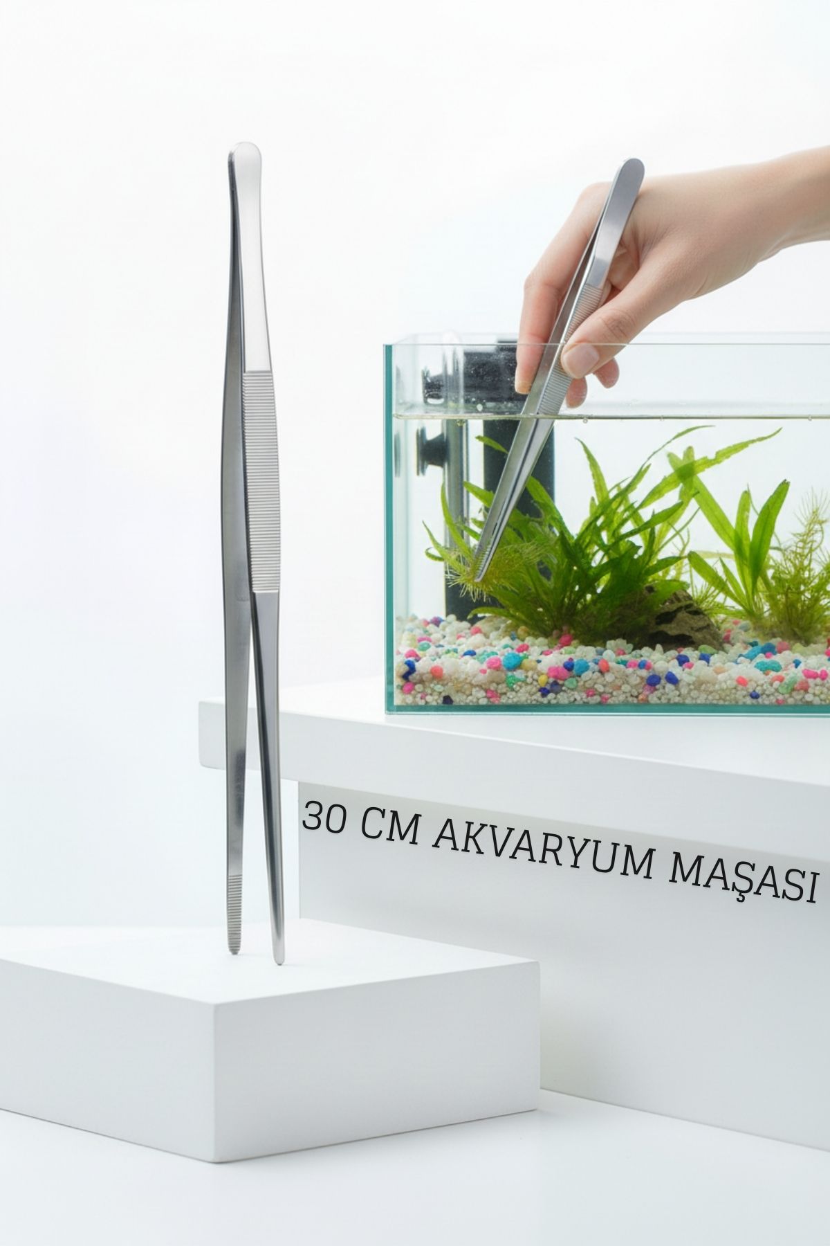 Uzun 30 cm Çelik Cımbız - Akvaryum Maşas  719807