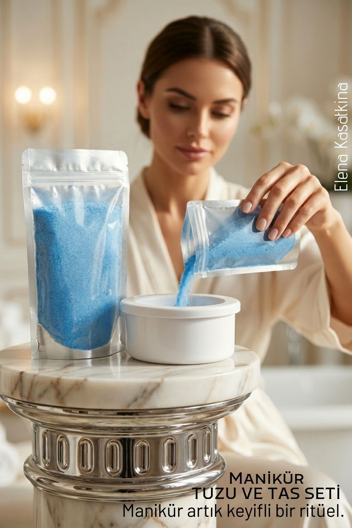 Profesyonel Manikür Seti: Ergonomik Manikür Tası ve Zenginleştirilmiş Granül Bakım Tuzu 719685