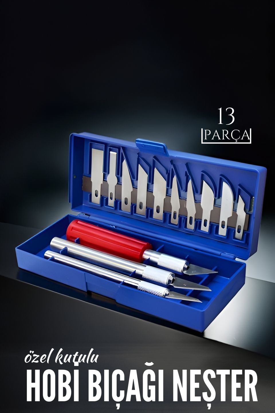 13 Parça Özel Kutulu Hobi Bıçağı Seti 719177
