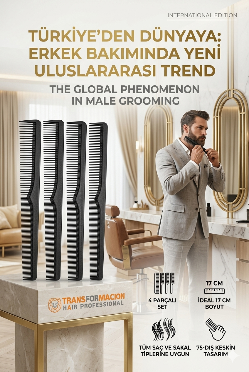 Sakal Bıyık Saç Tarağı 4 lü SET Jess Design 718689 