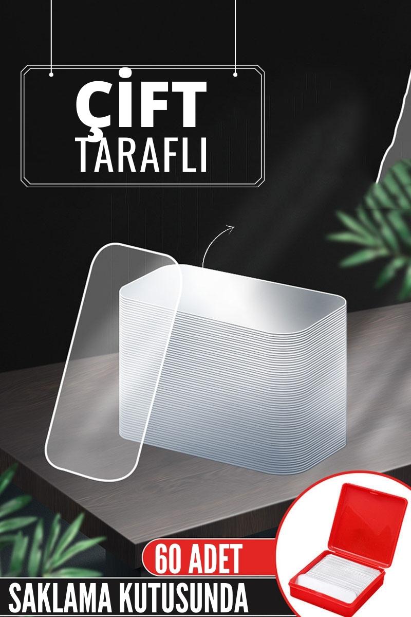 Pvc Nano Çift Taraflı Yapıştırıcı 60 ADET Sonsuz Alanda Kullanım 718256