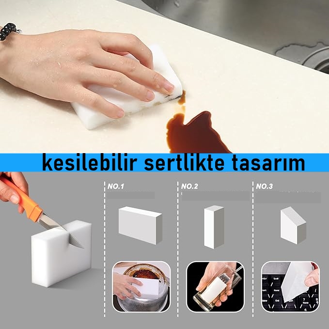 4’lü Melamin Katkılı Ultra Güçlü Mucize Leke Silici Sünger Seti 722894