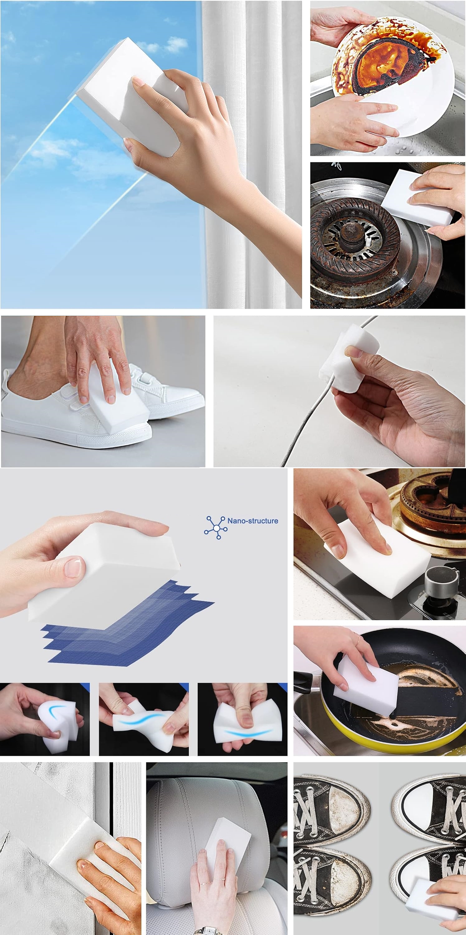 10’lu Mucize Melamin Sünger - Nano Leke Çıkarıcı Sihirli Temizlik Serisi 722896