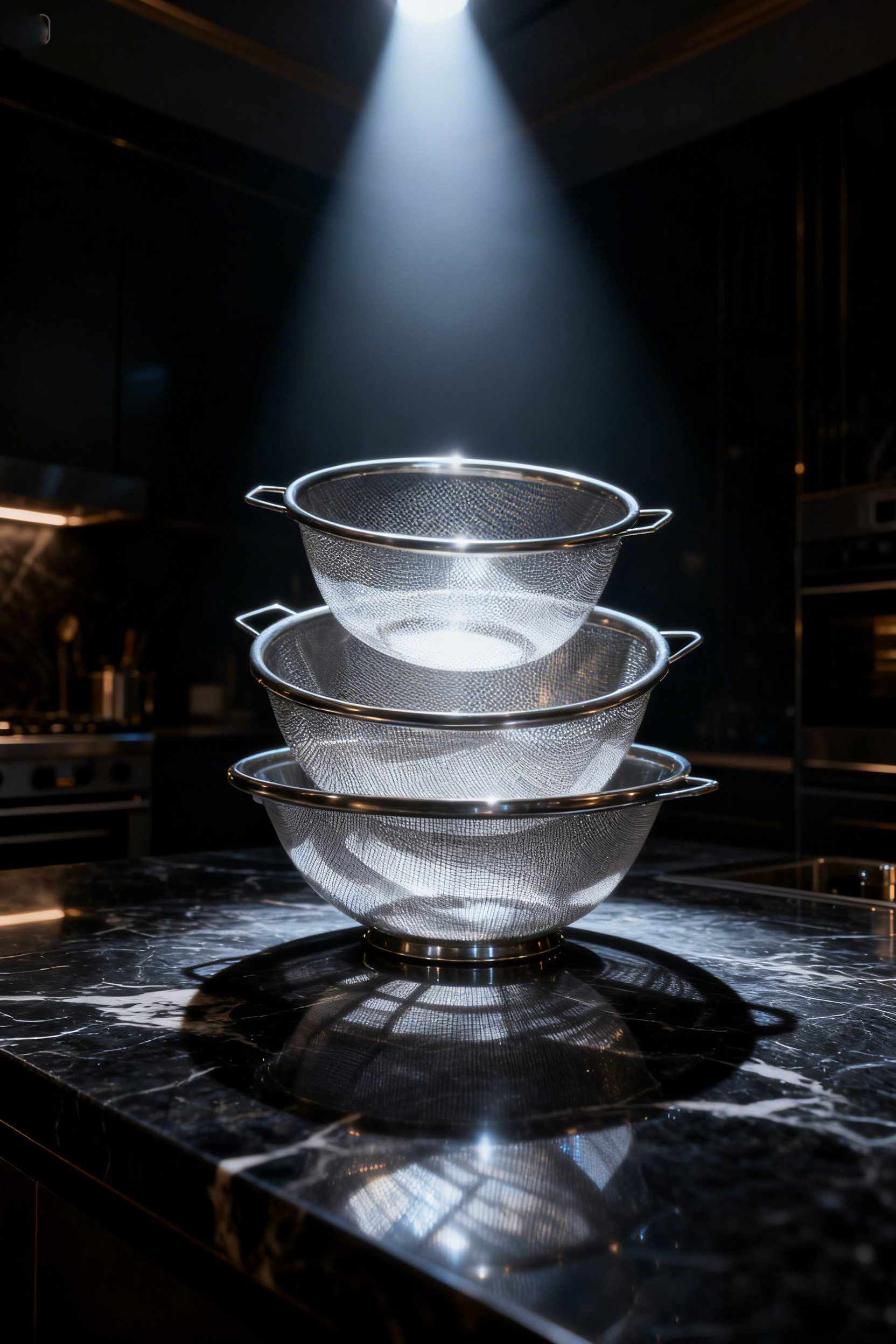  3'lü Profesyonel Mutfak Süzgeç Seti - İnce Süzgeç Kevgir Takımı Paslanmaz Çelik 722897