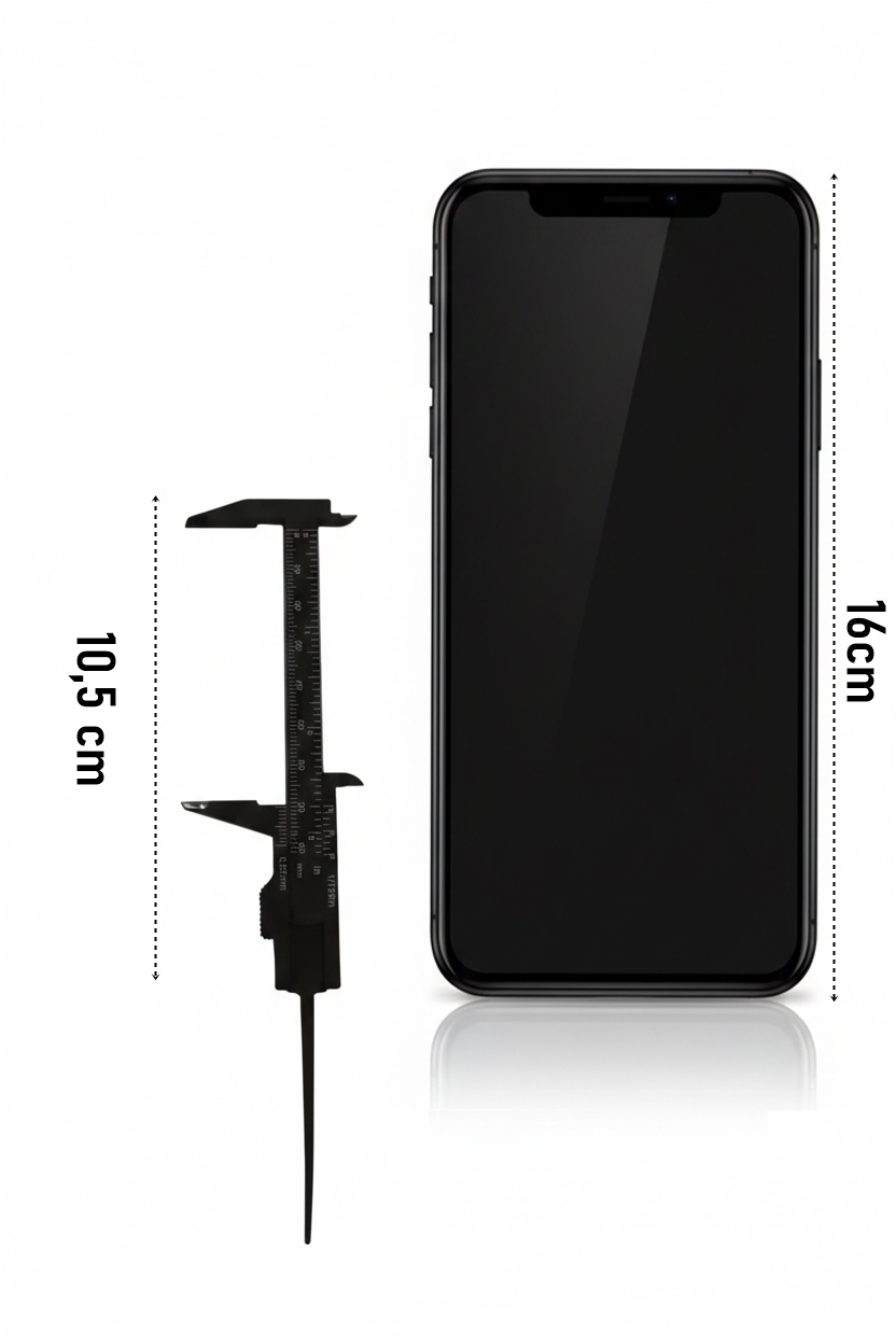 Lorenzo Vivaldi Serisi Mini Hassas Kumpas (8 cm Ölçüm) Kompakt Cep Boy Cetvel 722906