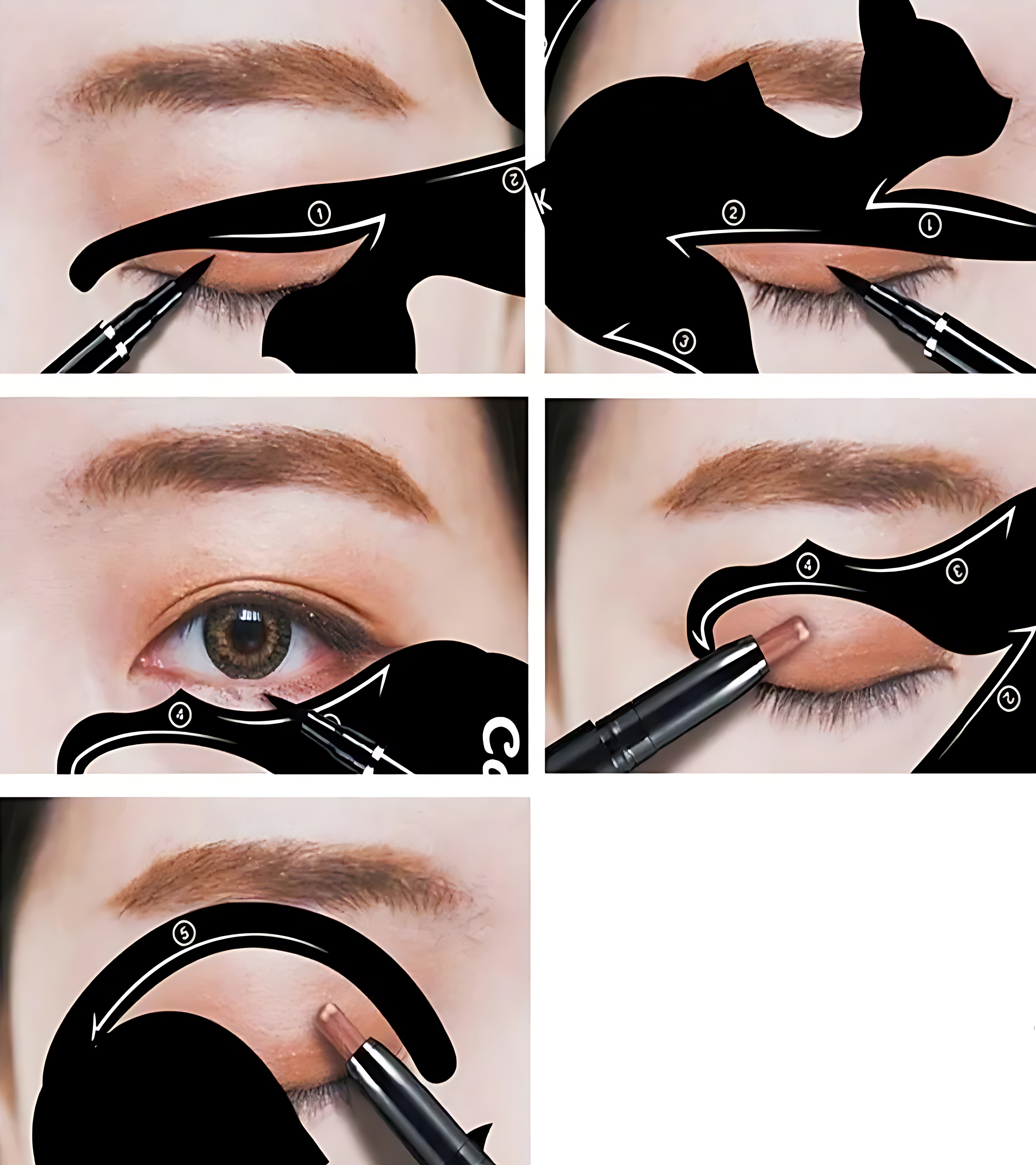 Alessandra Vante Serisi 10 Formlu Kedi Gözü Eyeliner Şablonu - 4 lü Profesyonel Set 722908