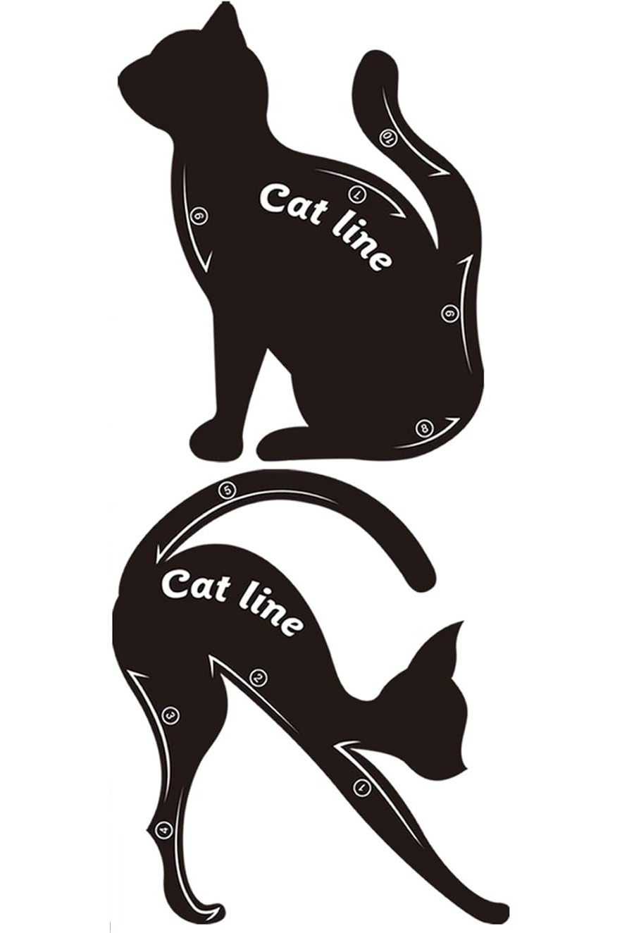 Alessandra Vante Serisi 10 Formlu Kedi Gözü Eyeliner Şablonu - 4 lü Profesyonel Set 722908