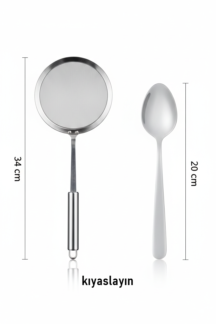 Giulia Serie  Lüks İnce Meş Süzgeç - 34 cm Profesyonel Mutfak İmzası 304 Paslanmaz Çelik 722909