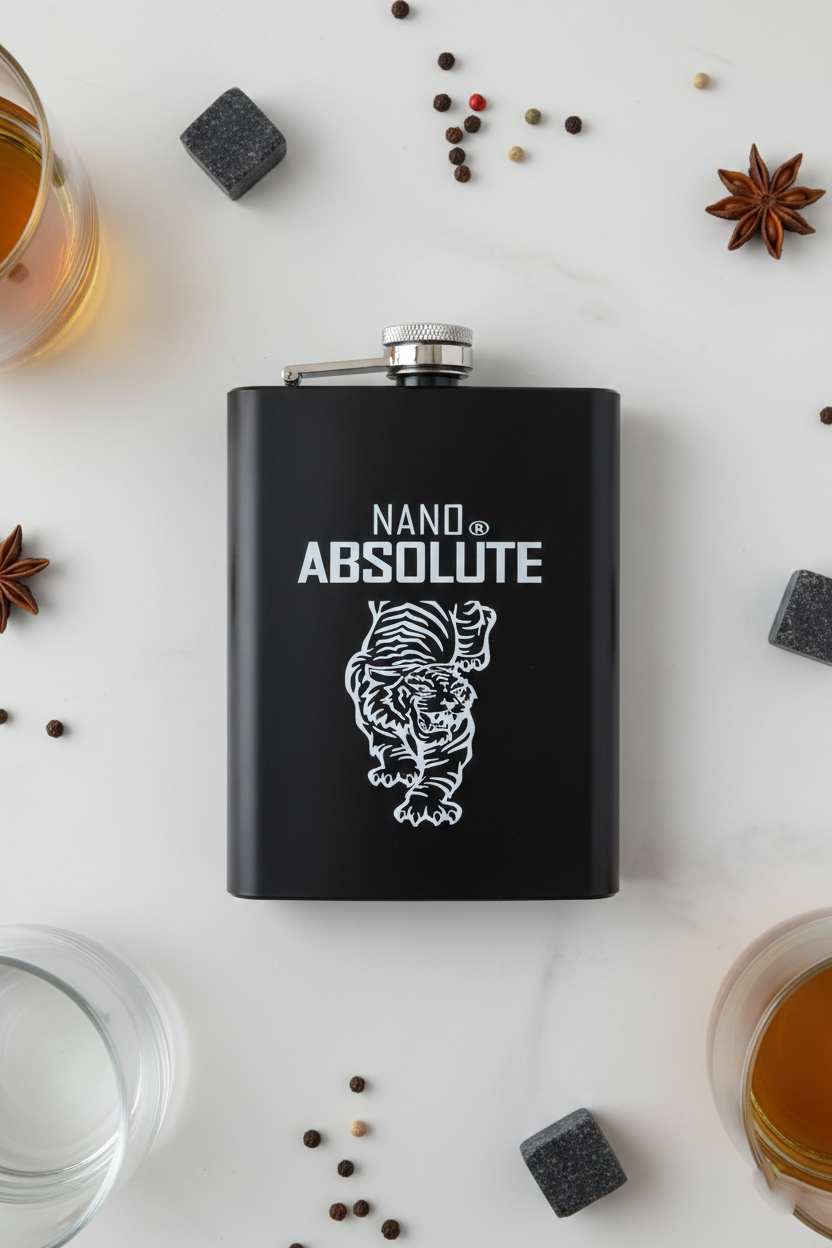 240 ml Mat Siyah Paslanmaz Çelik İçki Matarası 722910