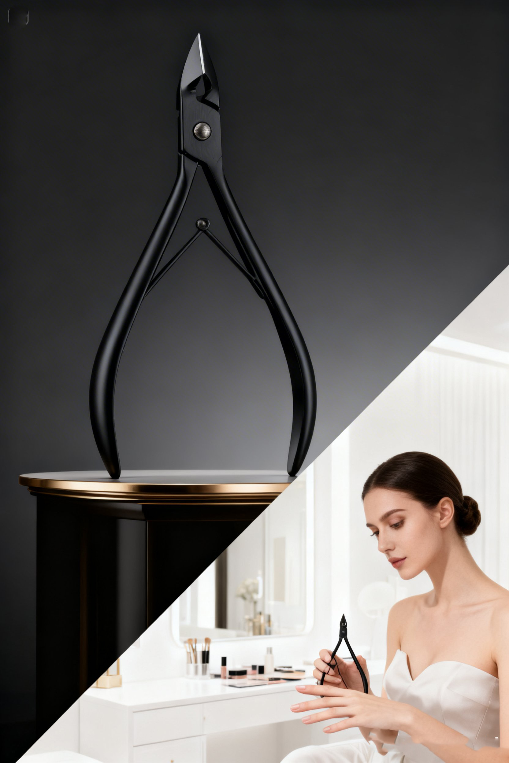 Siyah Çelik Tırnak Et Pensi - Lüks Kusursuz Manikür Bakımı Solingen  Profesyonel 722914