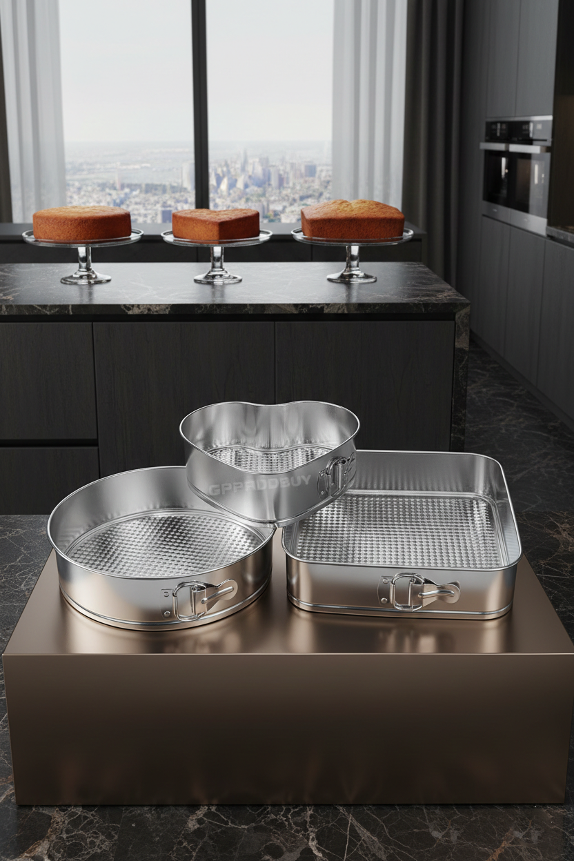 Isla Moretti Serisi 3’lü Paslanmaz Çelik Kelepçeli Kek Kalıbı Seti - Gurme Tasarımlar 722911