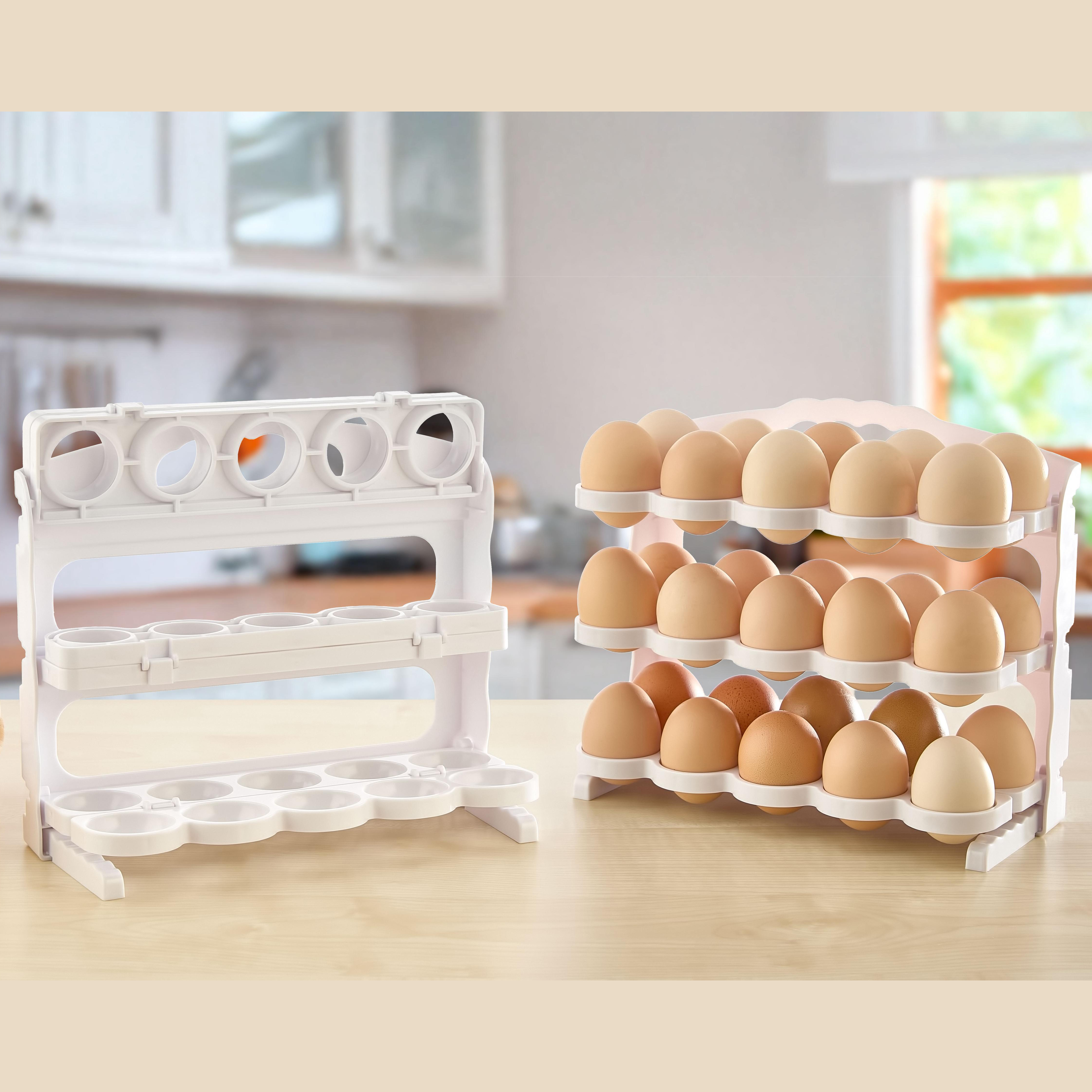 30’lu Katlanabilir Dolap Kapağına Yumurta Organizeri - Ultra Dayanıklı Mutfak Düzenleyici 722912