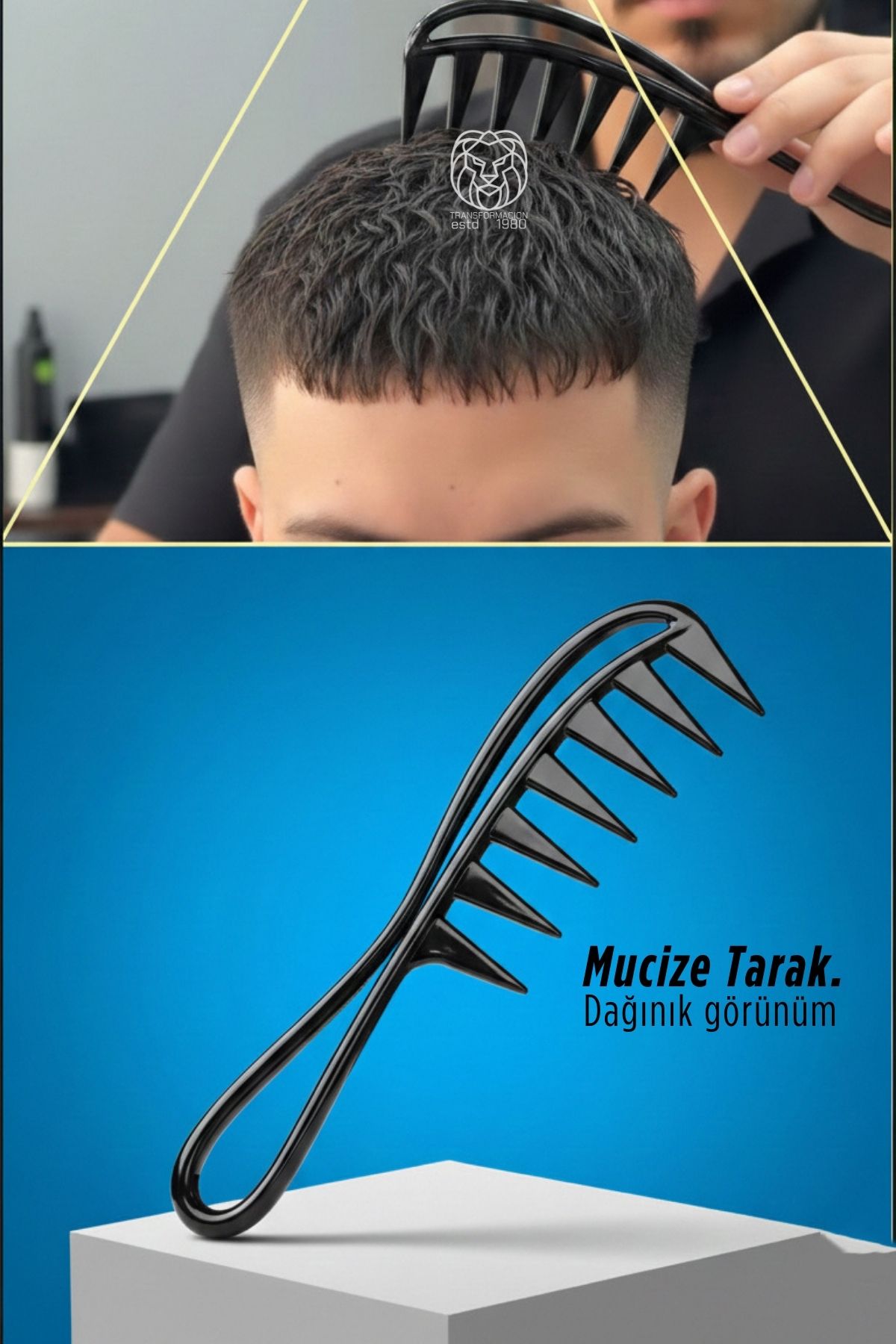 Saça Dağınık Çizgi Görünümü Veren Lüks Dalga Şekillendirici Mucize Tarak 722915