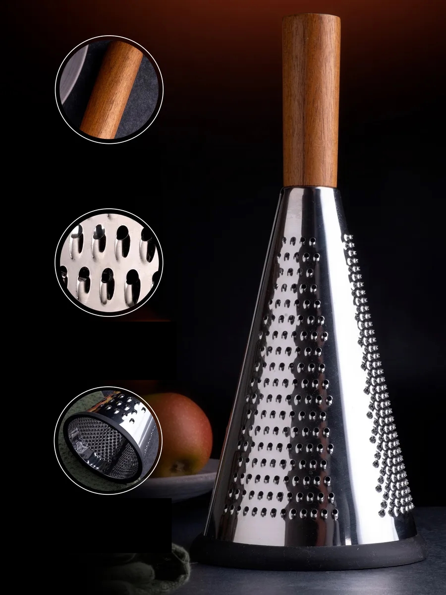 El Rendesi - Konik Tip Ergonomik 3 Taraflı Profesyonel 304 Paslanmaz Çelik 722920