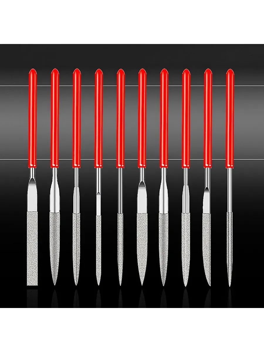 10'lu Profesyonel Elmas Eğe Seti | Hassas Metal Ahşap Cam İşleme Törpüsü 722921