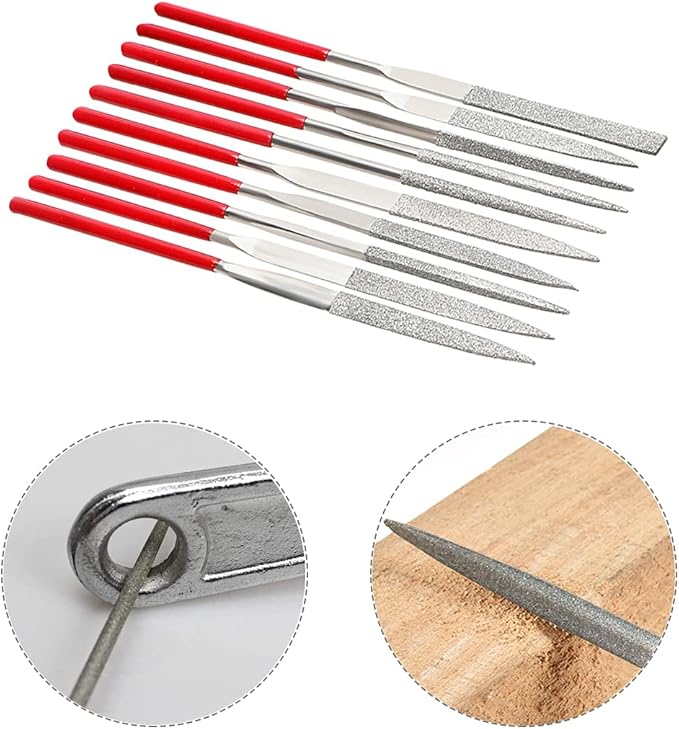 10'lu Profesyonel Elmas Eğe Seti | Hassas Metal Ahşap Cam İşleme Törpüsü 722921